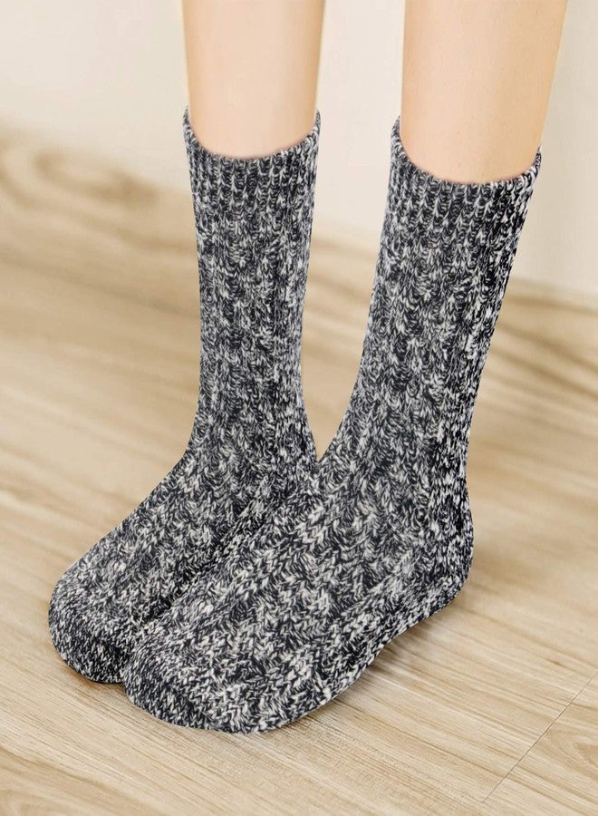 FITEXTREME Women's 6 Pairs Winter Warm Socks - Cotton Rag Soft Thermal Crew Socks - Image 3